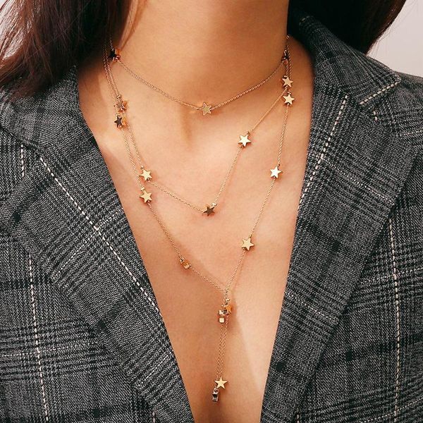 olaru vintage star layered choker necklacer for woman bohemian gold multi layer necklaces female new fashion jewelry wholesale, Golden;silver
olaru vintage star layered choker necklacer for woman bohemian gold multi layer necklaces female new fashion jewelry wholesale, Golden;silver