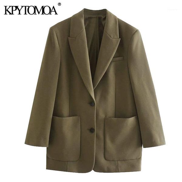kpytomoa women 2020 fashion with pockets oversized blazers coat vintage long sleeve back vents female outerwear chic 1, White;black
kpytomoa women 2020 fashion with pockets oversized blazers coat vintage long sleeve back vents female outerwear chic 1, White;black