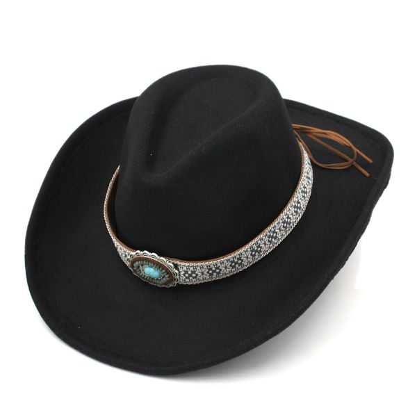 new fashion men women wool western cowboy cap wide brim jazz hat autumn winter outdoor cowgirl hat, Blue;gray
new fashion men women wool western cowboy cap wide brim jazz hat autumn winter outdoor cowgirl hat, Blue;gray