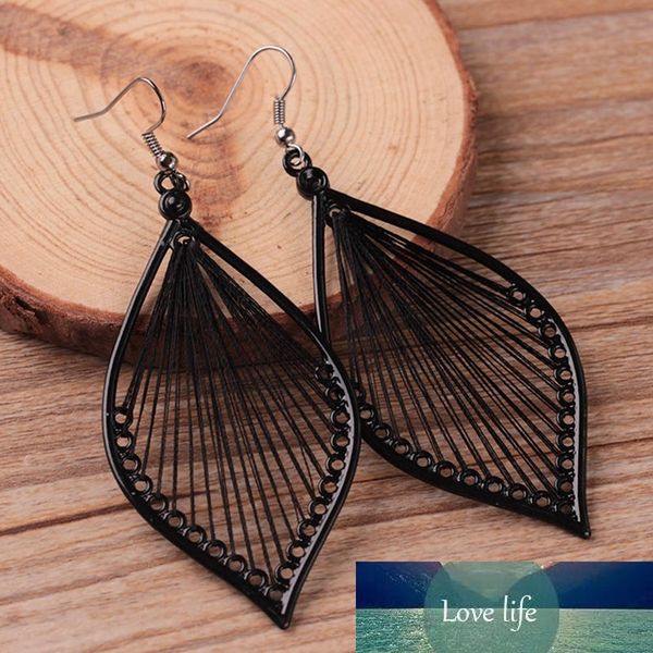 handmade leaf earring charm black thread geometric leaf long drop earring for women wedding party jewelry valentine gift, Silver
handmade leaf earring charm black thread geometric leaf long drop earring for women wedding party jewelry valentine gift, Silver