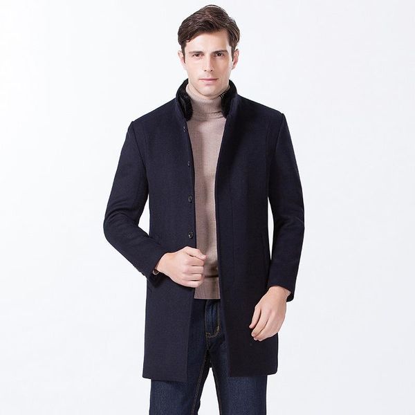 men's wool & blends urban fashion middle-aged men's woolen coat simple solid color mid-length fur collar warm men clothing casual, Black
men's wool & blends urban fashion middle-aged men's woolen coat simple solid color mid-length fur collar warm men clothing casual, Black