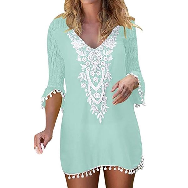 women tassel lace crochet swimwear beach cover up casual loose holiday beachwear female vacation bathing suit cover up, Black;gray 
women tassel lace crochet swimwear beach cover up casual loose holiday beachwear female vacation bathing suit cover up, Black;gray