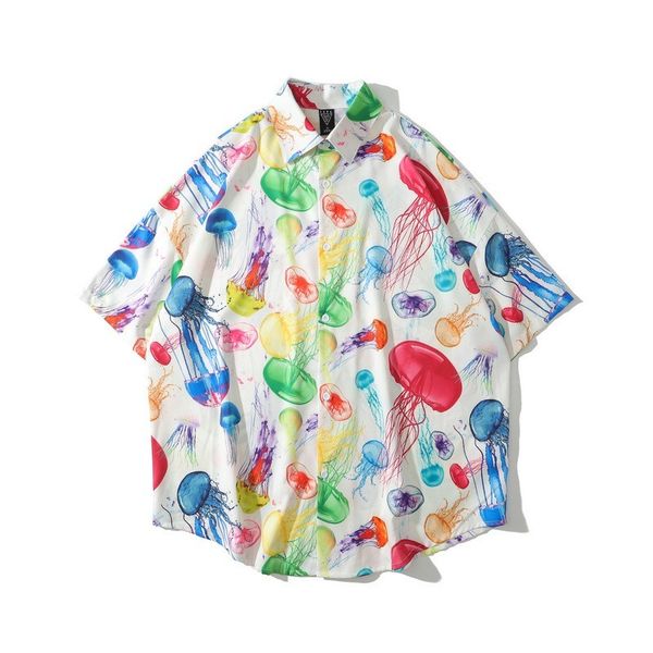 trendy loose student tide brand shirt retro couple wear short sleeve shirt #3499, White;black
trendy loose student tide brand shirt retro couple wear short sleeve shirt #3499, White;black