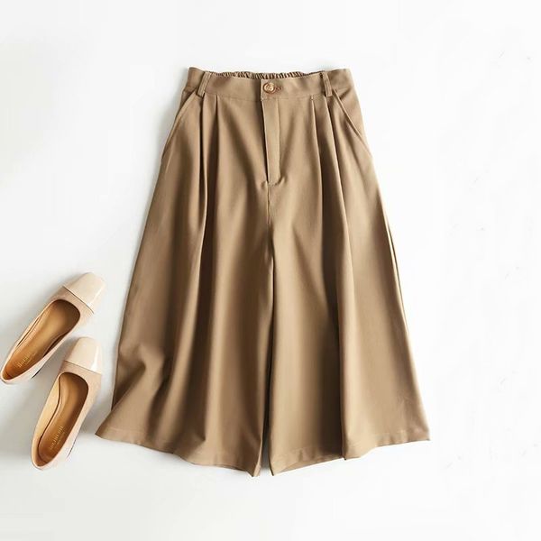 2021 new wide leg loose style high waist midi length female trousers casual women summer pants 0khi, Black;white
2021 new wide leg loose style high waist midi length female trousers casual women summer pants 0khi, Black;white