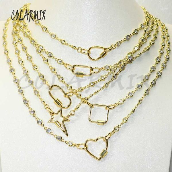 3pcs zircon chain screw spiral gold color clasp necklace gold pendant necklace color buckle jewelry chain 506481, Silver
3pcs zircon chain screw spiral gold color clasp necklace gold pendant necklace color buckle jewelry chain 506481, Silver
