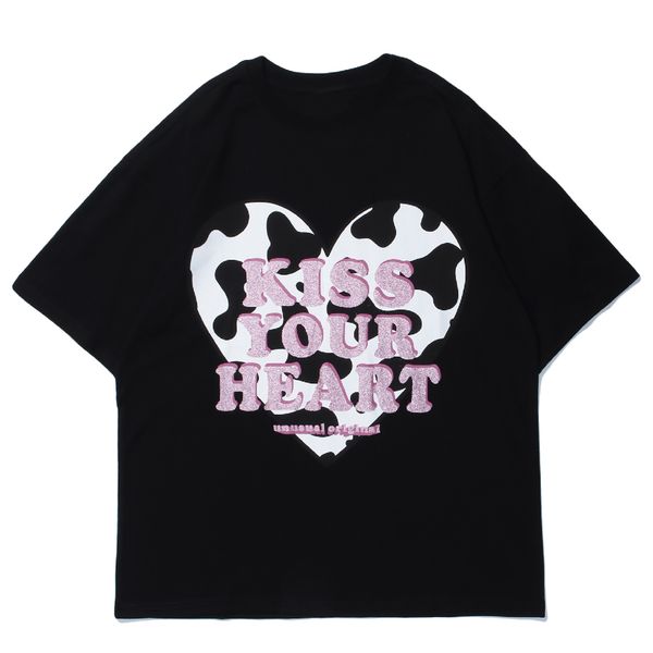 new hip hop t shirt women streetwear cow pattern heart print harajuku short sleeve shirts 2021 summer loose cotton tees men nys3, White;black
new hip hop t shirt women streetwear cow pattern heart print harajuku short sleeve shirts 2021 summer loose cotton tees men nys3, White;black
