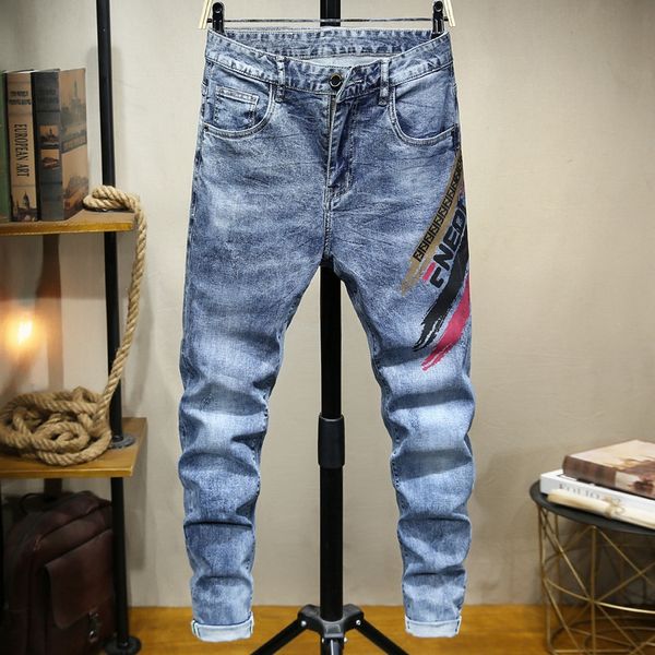printed men's 2020 jeans trousers and jeans spring slim leg pants men's elastic fashion brand korean youth net red long pants ton2, Blue
printed men's 2020 jeans trousers and jeans spring slim leg pants men's elastic fashion brand korean youth net red long pants ton2, Blue