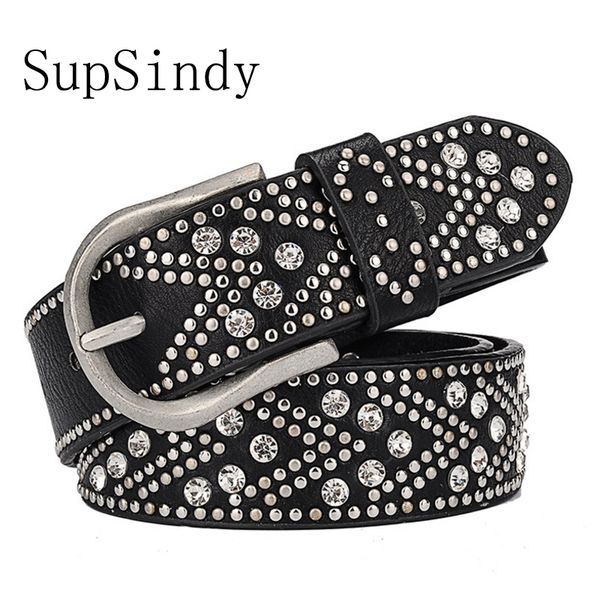 supsindy new women's belt fashion punk rhinestone rivets designer brand luxury leather belts for women female belt t200113, Black;brown
supsindy new women's belt fashion punk rhinestone rivets designer brand luxury leather belts for women female belt t200113, Black;brown