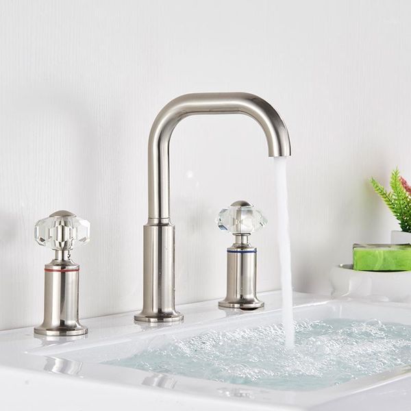 bathroom sink faucets brushed nickel basin faucet crystal dual handle tub mixer tap deck mounted cold water 3 holes washing tap1
bathroom sink faucets brushed nickel basin faucet crystal dual handle tub mixer tap deck mounted cold water 3 holes washing tap1