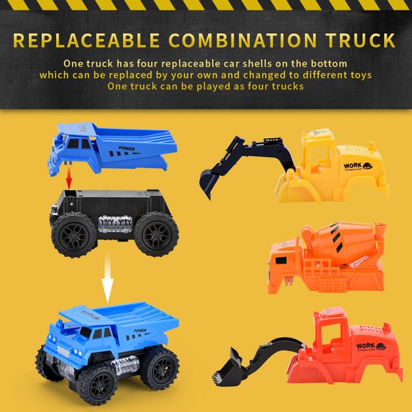 new electrics universal truck with replaceable shell four style model car city construction toy for kid
new electrics universal truck with replaceable shell four style model car city construction toy for kid