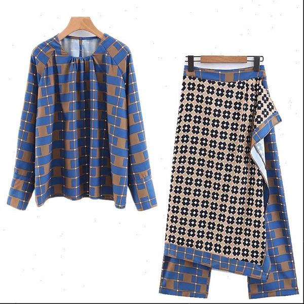 casual suit female spring new long sleeved loose blouse shirt plaid skirt pants scarf stitching wide leg pants two piece, Gray
casual suit female spring new long sleeved loose blouse shirt plaid skirt pants scarf stitching wide leg pants two piece, Gray