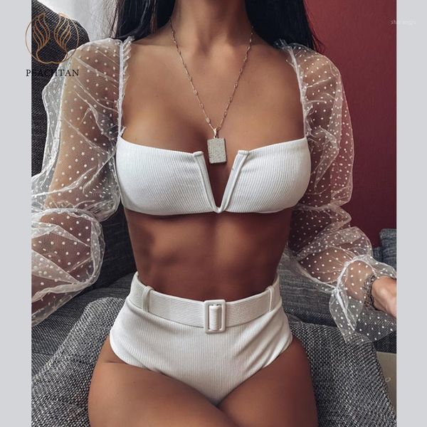 peachtan white bikini set 2020 high waist swimsuit female see through swimwear women belt bathing suit extreme bikini new1, White;black
peachtan white bikini set 2020 high waist swimsuit female see through swimwear women belt bathing suit extreme bikini new1, White;black