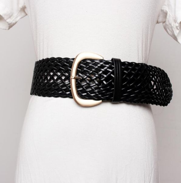 women's runway fashion knitted genuine leather cummerbunds female dress corsets waistband belts decoration wide belt r1545, Black;brown
women's runway fashion knitted genuine leather cummerbunds female dress corsets waistband belts decoration wide belt r1545, Black;brown
