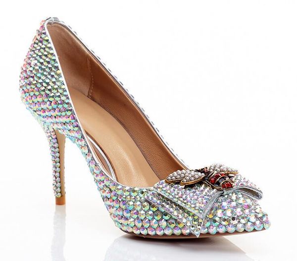 diamond princess wedding shoes women diamond silver ab crystal bow princess bride bridesmaid pumps pointed dress bee shoes, Black
diamond princess wedding shoes women diamond silver ab crystal bow princess bride bridesmaid pumps pointed dress bee shoes, Black