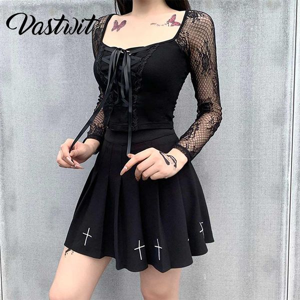 black lace long sleeve y2k gothic for women t-shirts girl slim fit dark academia aesthetic clothes crop street tee, White
black lace long sleeve y2k gothic for women t-shirts girl slim fit dark academia aesthetic clothes crop street tee, White