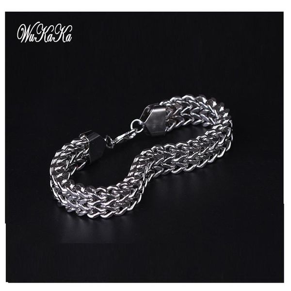 men stainless steel bracelet thick chunky bicycle motorcycle chain men titanium male geometric bracelet square, Black
men stainless steel bracelet thick chunky bicycle motorcycle chain men titanium male geometric bracelet square, Black