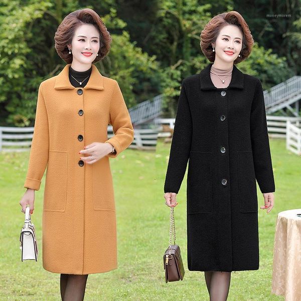 women's wool & blends 2021 mother long 40 to 50 years old in the western style autumn/winter show temperament wealthy woman cloth coat1, Black
women's wool & blends 2021 mother long 40 to 50 years old in the western style autumn/winter show temperament wealthy woman cloth coat1, Black