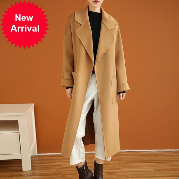 2021 new female 100% wool long turn-down collar blet pocket double layer width carve lapel sleeve thick winter coat ii6c, Black
2021 new female 100% wool long turn-down collar blet pocket double layer width carve lapel sleeve thick winter coat ii6c, Black
