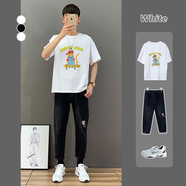 lovers summer 2020 new short t-shirt men's fashion brand pure cotton youth loose ins clothing trend half sleeve
lovers summer 2020 new short t-shirt men's fashion brand pure cotton youth loose ins clothing trend half sleeve