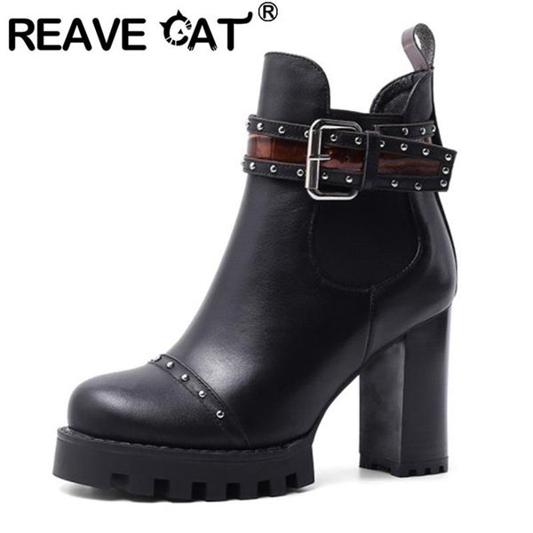 reave cat winter women retro ankle boots round toe 9cm square heels genuine leather belt buckle big size 34-42 black a3084
reave cat winter women retro ankle boots round toe 9cm square heels genuine leather belt buckle big size 34-42 black a3084