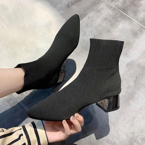 stretch women knitted boots fashion thick heel fashion ladies martin boots mixed colors rubber women high heels, Black
stretch women knitted boots fashion thick heel fashion ladies martin boots mixed colors rubber women high heels, Black