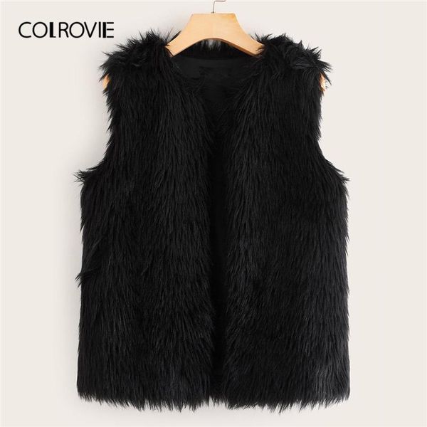 women's jackets colrovie black open front faux fur coat without tee women 2021 winter casual sleeveless glamorous outerwear, Black;brown
women's jackets colrovie black open front faux fur coat without tee women 2021 winter casual sleeveless glamorous outerwear, Black;brown