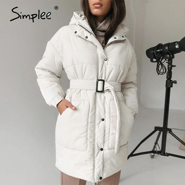 simplee fashion white waist band women winter coat elegant v-neck long cotton female parkas causal warm coat with hat 2020, Black
simplee fashion white waist band women winter coat elegant v-neck long cotton female parkas causal warm coat with hat 2020, Black