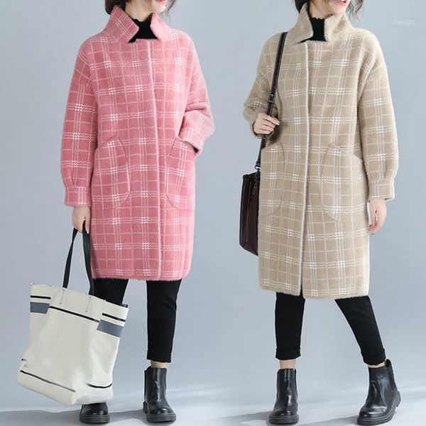 2020 autumn winter clothing new thick warm woolen coat female fashion lattice mink cashmere sweater outerwear long ladies coat1, Black
2020 autumn winter clothing new thick warm woolen coat female fashion lattice mink cashmere sweater outerwear long ladies coat1, Black