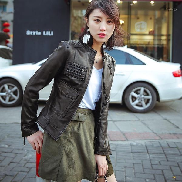 short women's real leather 200% sheepskin coat women 2020 spring motorcycle biker jacket korean slim fit qbl-04 kj52621, Black
short women's real leather 200% sheepskin coat women 2020 spring motorcycle biker jacket korean slim fit qbl-04 kj52621, Black