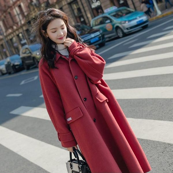 office lady long wool coat turn-down collar wool blend coat and jacket single breasted women coats autumn winter, Black
office lady long wool coat turn-down collar wool blend coat and jacket single breasted women coats autumn winter, Black