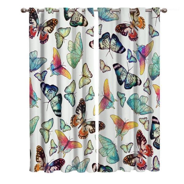 beautiful butterfly home decor window curtains bedroom kitchen curtain panel curtains for living room1