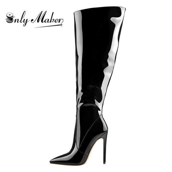 onlymaker черный лакированной кожи 10cm высокий каблук side zip остроконечные toe колена зимние сапоги женщины колено высокие сапоги длинные, Black
onlymaker черный лакированной кожи 10cm высокий каблук side zip остроконечные toe колена зимние сапоги женщины колено высокие сапоги длинные, Black