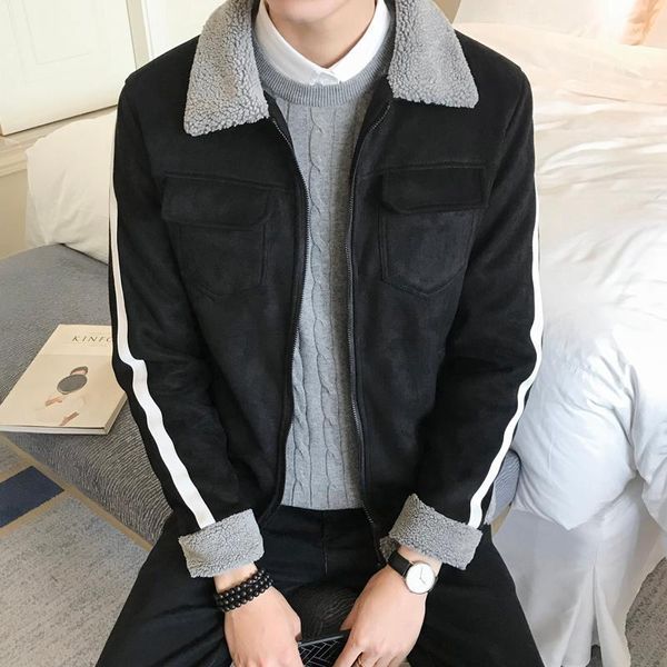 2019 winter men's casual plus lamb hair warm men's jackets , fashion lapel buckskin waterproof padded jacket cotton coat male1, Black;brown
2019 winter men's casual plus lamb hair warm men's jackets , fashion lapel buckskin waterproof padded jacket cotton coat male1, Black;brown