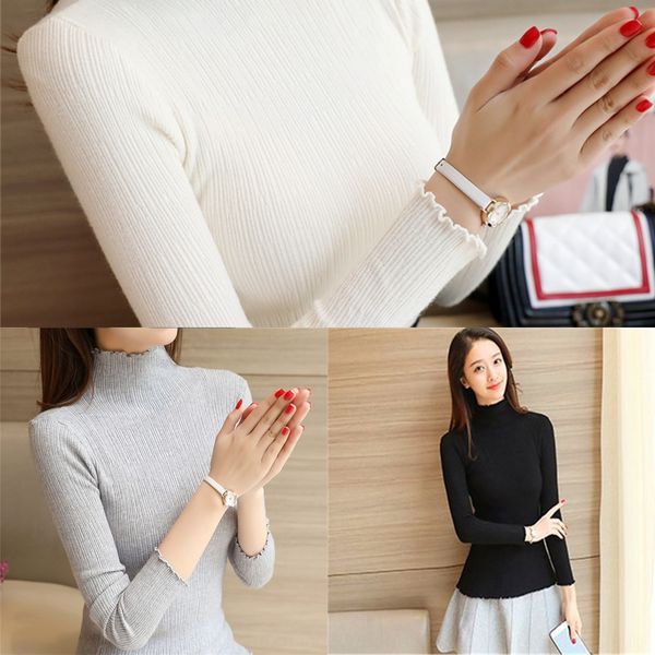 new autumn 2019 women's half high neck sweater pullover bottoming slim knit pullover sweatersweatersolid color sweater long sleeve h, White;black
new autumn 2019 women's half high neck sweater pullover bottoming slim knit pullover sweatersweatersolid color sweater long sleeve h, White;black