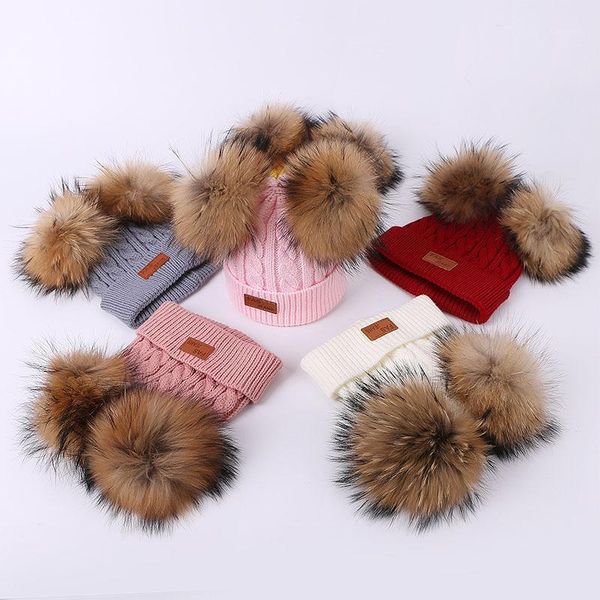 children's knitted hats warm twisted woolen hats baby real raccoon autumn and winter big hair ball caps kids1
children's knitted hats warm twisted woolen hats baby real raccoon autumn and winter big hair ball caps kids1