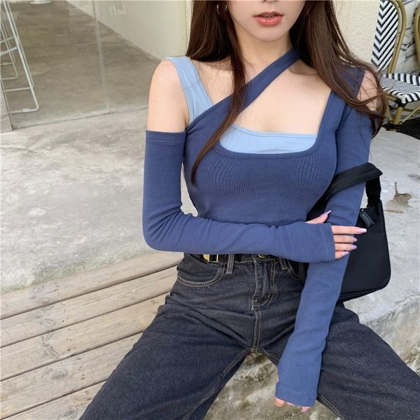 hc3wv haze blue big waist two u-neck open shoulder female black long sleeve navel high fake short t-shirt coat t-shirt piece des, White
hc3wv haze blue big waist two u-neck open shoulder female black long sleeve navel high fake short t-shirt coat t-shirt piece des, White