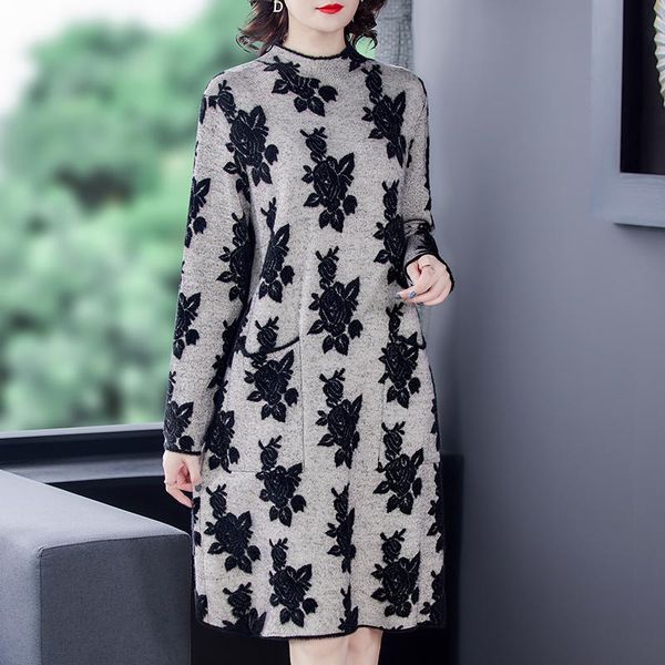 new winter women casual floral turtleneck sweaters dress autumn 4xl plus size vintage pullovers elegant bodycon party vestidos, White;black
new winter women casual floral turtleneck sweaters dress autumn 4xl plus size vintage pullovers elegant bodycon party vestidos, White;black
