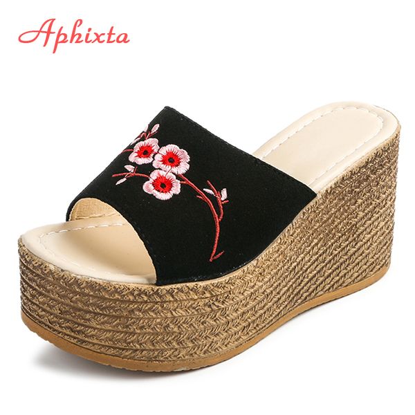 aphixta slide summer women wedge slippers platform embroider flower beach female sandals clog shoes slides women sandalia x1020, Black
aphixta slide summer women wedge slippers platform embroider flower beach female sandals clog shoes slides women sandalia x1020, Black
