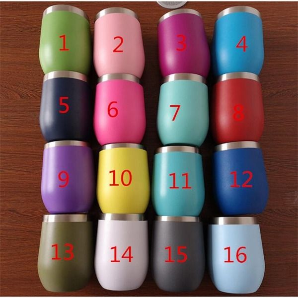 12oz egg shaped cups wine glasses tumblers stemless stainless steel double walls vacuum insulated mugs with lid a05
12oz egg shaped cups wine glasses tumblers stemless stainless steel double walls vacuum insulated mugs with lid a05