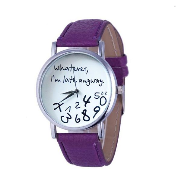 women leather watch ladies casual quartz watch creative design letter whatever i am late anyway female clock gifts, Slivery;brown
women leather watch ladies casual quartz watch creative design letter whatever i am late anyway female clock gifts, Slivery;brown