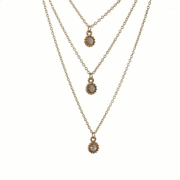 lovely women necklace gold color plating mint stone pendant layered necklace1, Silver
lovely women necklace gold color plating mint stone pendant layered necklace1, Silver