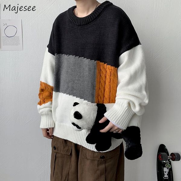men's sweaters men pullover sweater knitted patchwork o-neck loose males leisure chic warm soft street wear trendy cool harajuku all-ma, White;black
men's sweaters men pullover sweater knitted patchwork o-neck loose males leisure chic warm soft street wear trendy cool harajuku all-ma, White;black