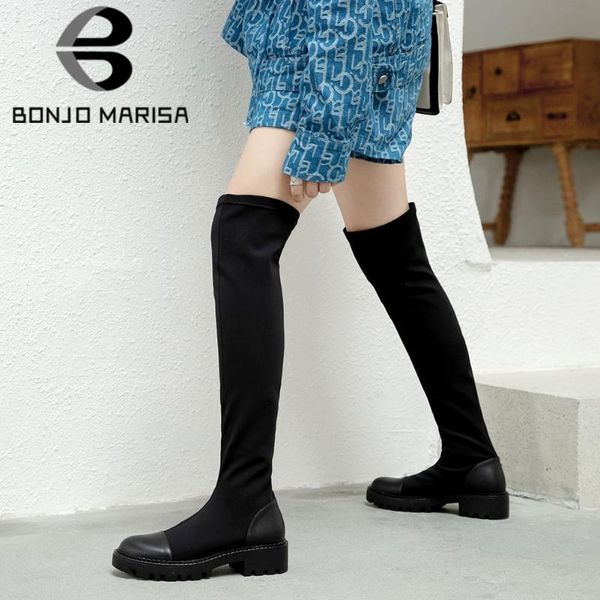 bonjomarisa genuine leather ladies round toe platform over the knee boots low heel designer boots women casual shoes woman, Black
bonjomarisa genuine leather ladies round toe platform over the knee boots low heel designer boots women casual shoes woman, Black