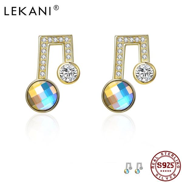 LEKANI S925 Sterling Silver Note Color Stud Earrings For Women Austria Crystal Female Cute Earring Anniversary Fine Jewelry, Golden;silver
LEKANI S925 Sterling Silver Note Color Stud Earrings For Women Austria Crystal Female Cute Earring Anniversary Fine Jewelry, Golden;silver