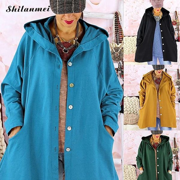fashion autumn women solid color coat button pocket hooded long cardigan ladies outwear plus size causal overcoat, Tan;black
fashion autumn women solid color coat button pocket hooded long cardigan ladies outwear plus size causal overcoat, Tan;black