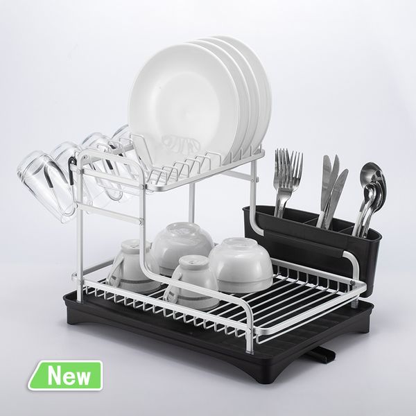 2 tier silver stainless aluminum kitchen dish rack sink drainer plate drying shelf organizer accessories cutlery dishes storage
2 tier silver stainless aluminum kitchen dish rack sink drainer plate drying shelf organizer accessories cutlery dishes storage