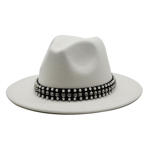 women men wool jazz fedora hats casual men women pearl ribbon brim felt hat white pink yellow panama trilby formal party cap 201028, Blue;gray
women men wool jazz fedora hats casual men women pearl ribbon brim felt hat white pink yellow panama trilby formal party cap 201028, Blue;gray