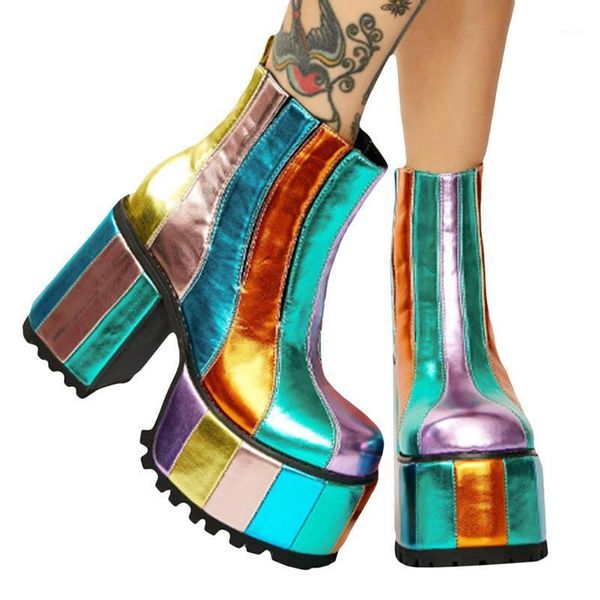 new high platform rainbow boots laces transparent pvc ankle boots candy color platform heel clear short booties shoes1, Black
new high platform rainbow boots laces transparent pvc ankle boots candy color platform heel clear short booties shoes1, Black