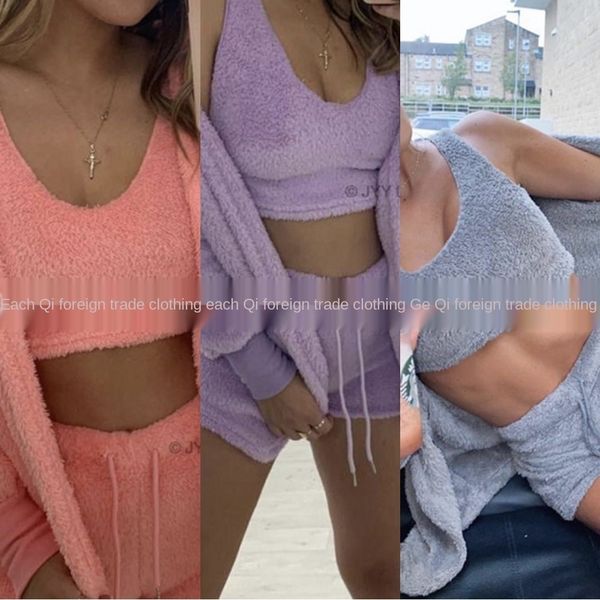 sdtpo 2020 set set winter plush home wear leisure suit pants suitvest pants set3-piece and pajamas long sleeve navel vest shorts autumn 6liw, Gray
sdtpo 2020 set set winter plush home wear leisure suit pants suitvest pants set3-piece and pajamas long sleeve navel vest shorts autumn 6liw, Gray