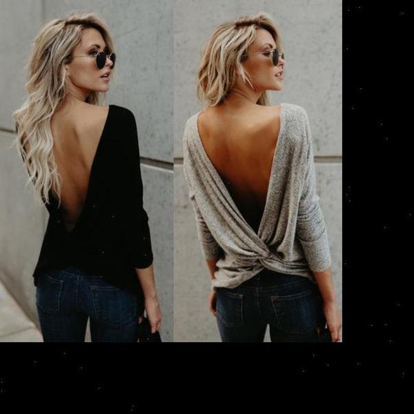 women ladies fashion long sleeve shirt loose open cross back twisted backless blouse drop shipping, White
women ladies fashion long sleeve shirt loose open cross back twisted backless blouse drop shipping, White